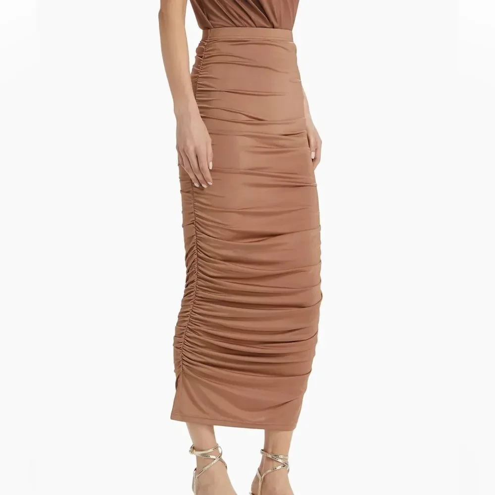 L'AGENCE Otis Pencil long skirt in ginger snap Small $325